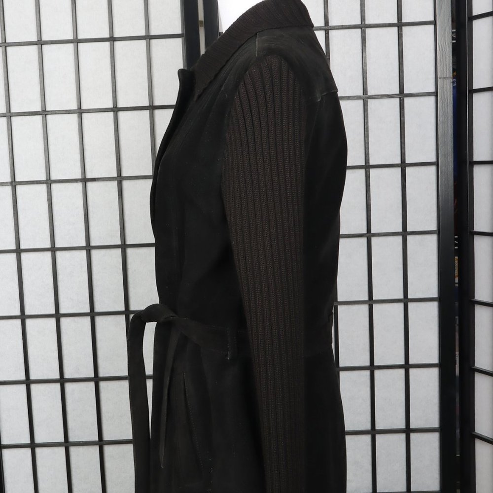 Vintage Vakko Suede & Knit Coat - Picture 6 of 10